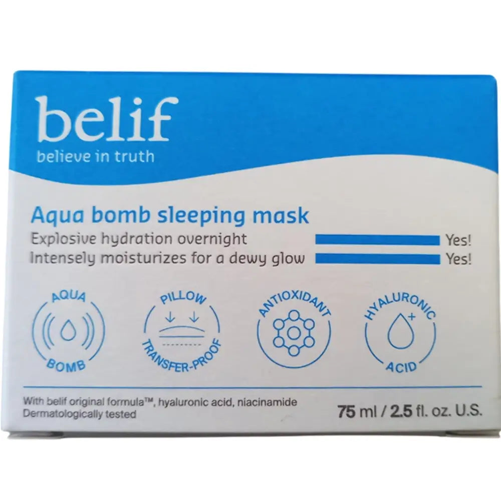 BELIF Aqua Bomb Sleeping Mask - Gesichtsmaske mit Hyaluronsäure und Niacinamid zur Feuchtigkeitsversorgung und Stärkung der Hautbarriere - 75 ml