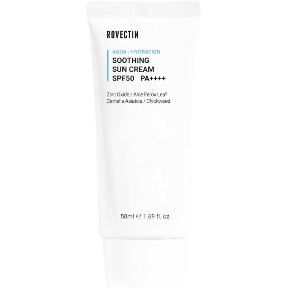 ROVECTIN Aqua Soothing Sun LSF50 PA++++ - Gesichtscreme mit Glycerylglucosid und Niacinamid, schützt die Haut vor UVA-, UVB- und Blaulicht und hält sie mit Feuchtigkeit versorgt - 50 ml