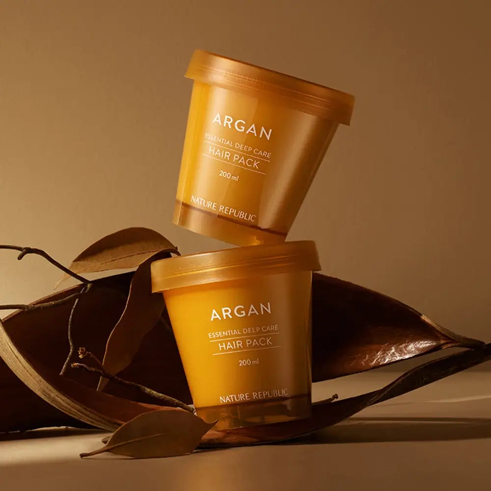 NATURE REPUBLIC Argan Essential Haarmaske für strapaziertes Haar - Intensive Feuchtigkeitspflege und Reparatur mit Arganöl, 200 ml
