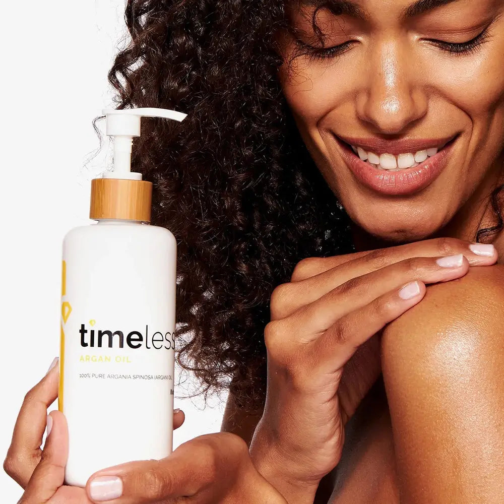 TIMELESS SKIN CARE Arganöl 100% Rein - Körperöl formuliert mit 100% reinem Arganöl und Vitamin E, das zur Pflege trockener Haut, Nägel und Haare beiträgt - 240 ml