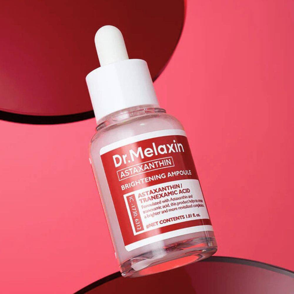 Dr. Melaxin ASTAXANTHIN Aufhellende Ampulle - Gesichtsserum mit Astaxanthin und Tranexamsäure zur Vereinheitlichung des Hauttons und Reduzierung von Pigmentflecken - 30 ml
