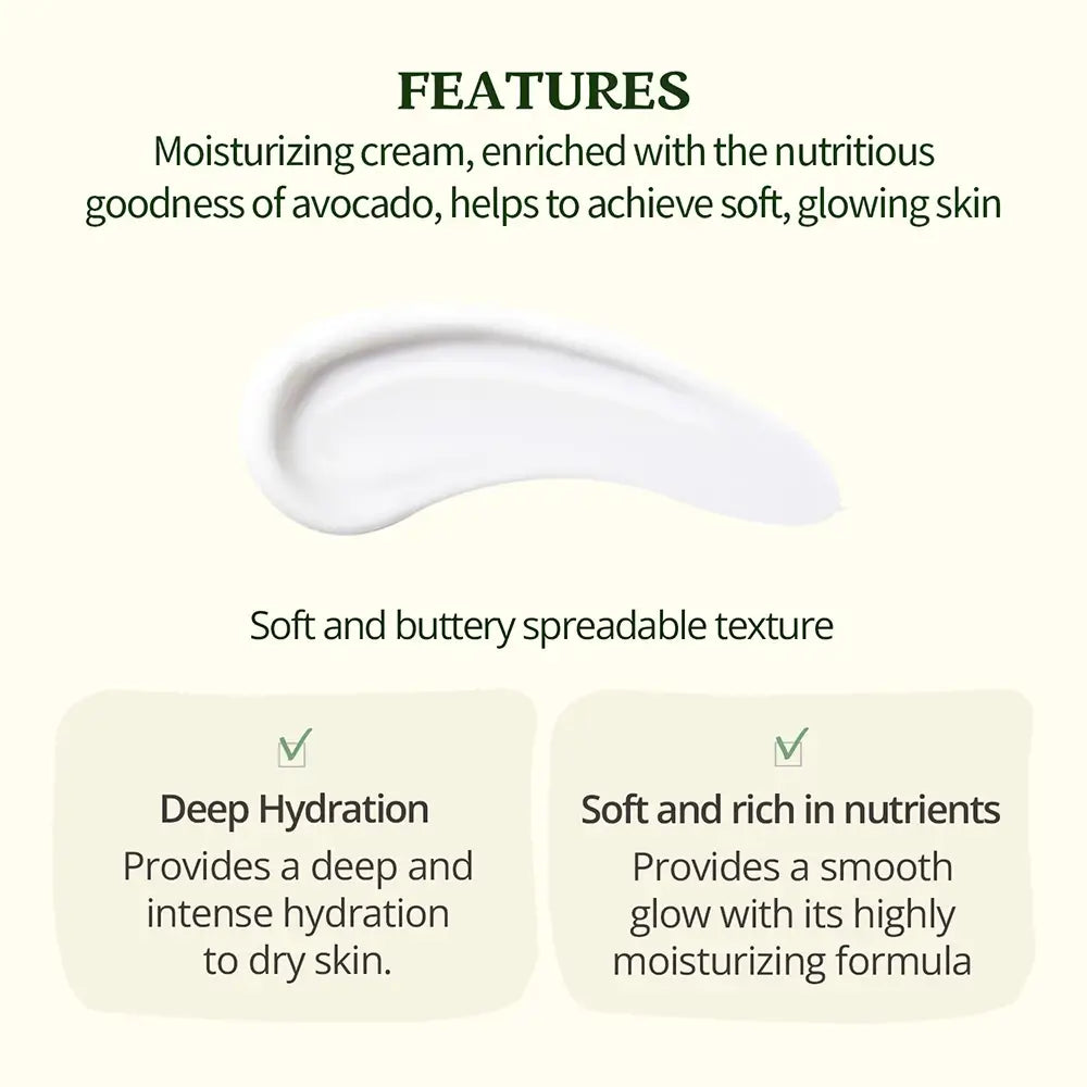 SKINFOOD Avocado Rich Cream - Gesichtscreme mit Avocadoextrakt und Sheabutter für intensive Feuchtigkeit - 60 ml