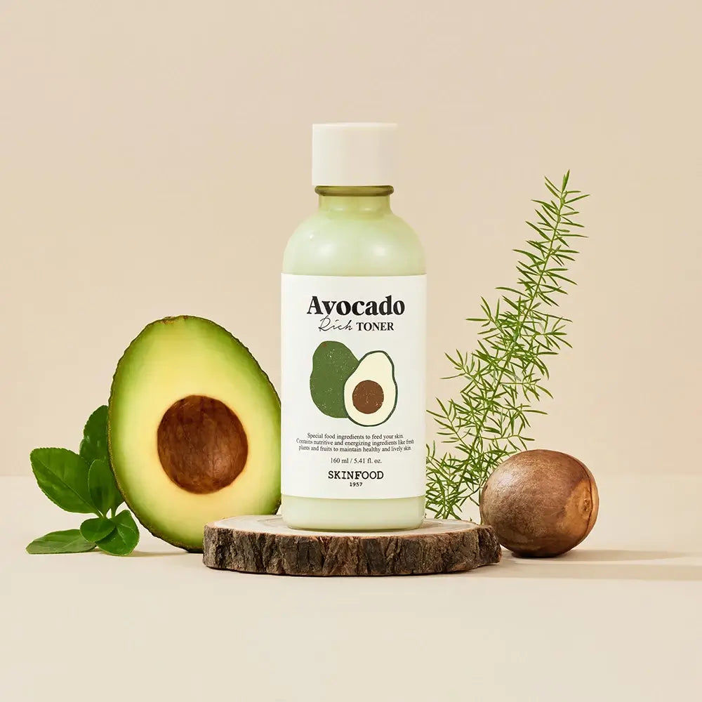 SKINFOOD Avocado Rich Toner - Gesichtswasser mit Avocado-Extrakt und Macadamiaöl für intensive Feuchtigkeitspflege - 160 ml