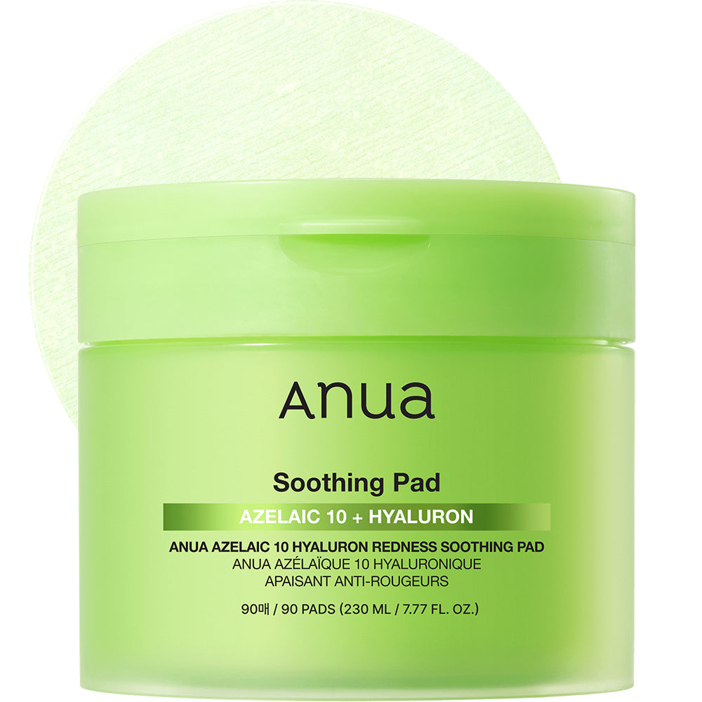ANUA Azelaic 10 Hyaluron Rötung Beruhigendes Pad Toner für das Gesicht - Feuchtigkeit und Beruhigung, 90 Stück