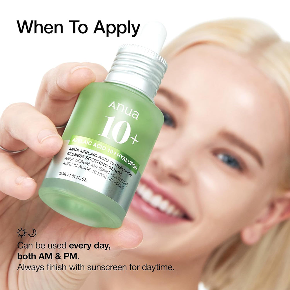 ANUA Azelaic Acid 10 Hyaluron Rötung Beruhigendes Serum - Beruhigung und Feuchtigkeit, 30 ml
