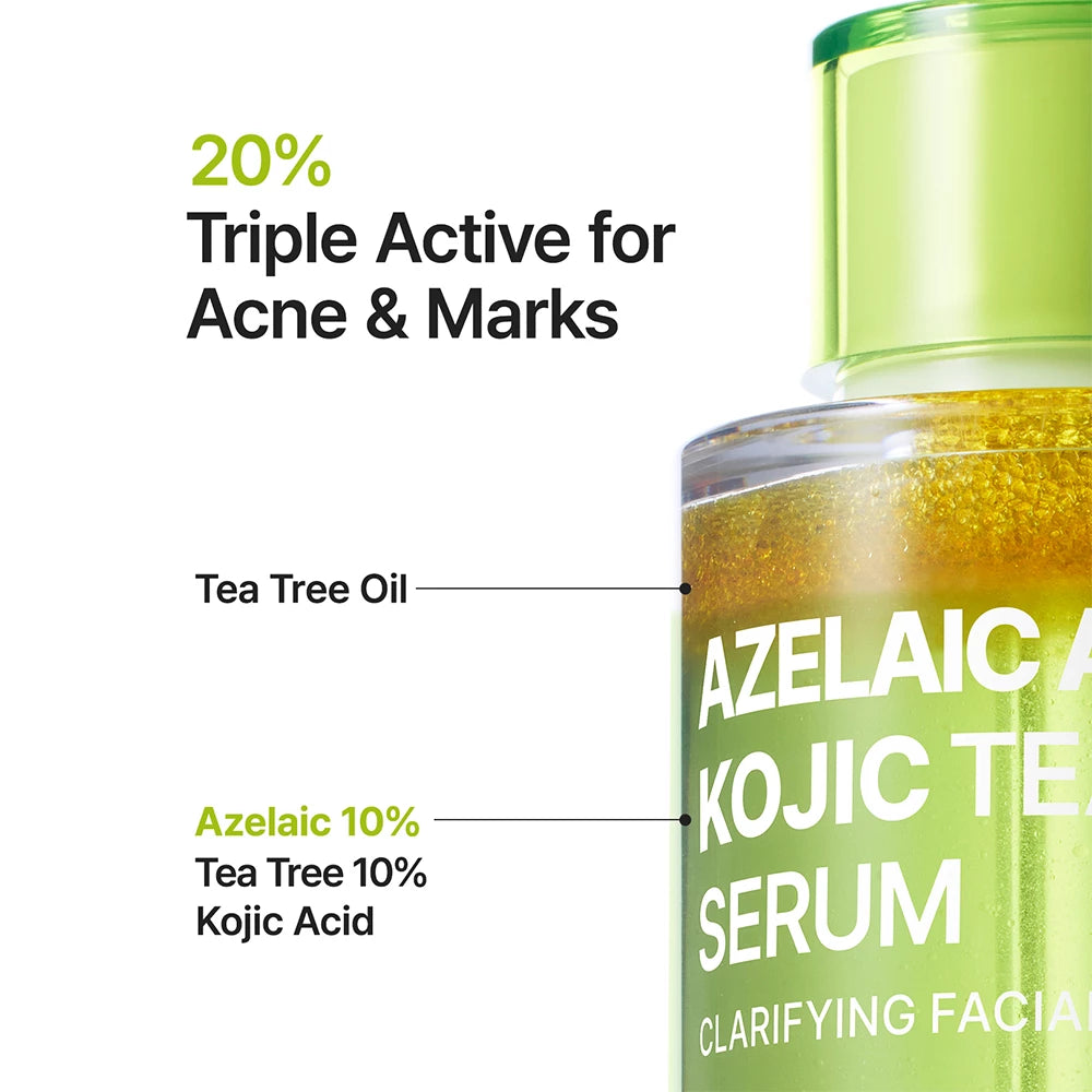 PURITO Azelainsäure 10 Kojic Teatree - Gesichtsserum mit Azelainsäure und Kojicsäure zur Reduzierung von Hautunreinheiten, Aknenarben und zur Angleichung des Hauttons - 30 ml