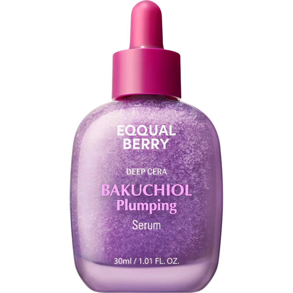 EQQUALBERRY Bakuchiol Plumping Serum - Gesichtsserum mit Bakuchiol und Hyaluronsäure zur Reduzierung feiner Linien und zur Feuchtigkeitspflege - 30 ml