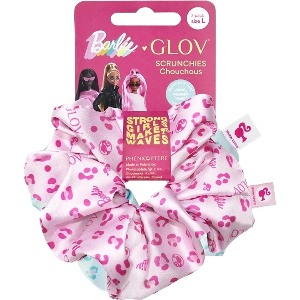 GLOV Barbie - Haargummi aus hochwertigem Stoff - Pink-Blau