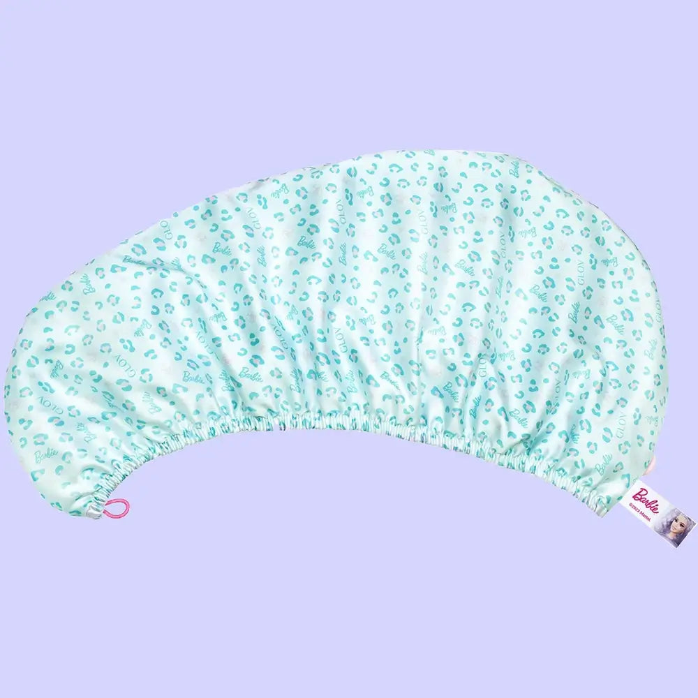 GLOV Barbie - Haarhandtuch mit doppeltem Satin und superabsorbierender Mikrofaser, das hilft, überschüssige Feuchtigkeit aufzunehmen und das Haar nach dem Duschen trocken zu halten - Blau