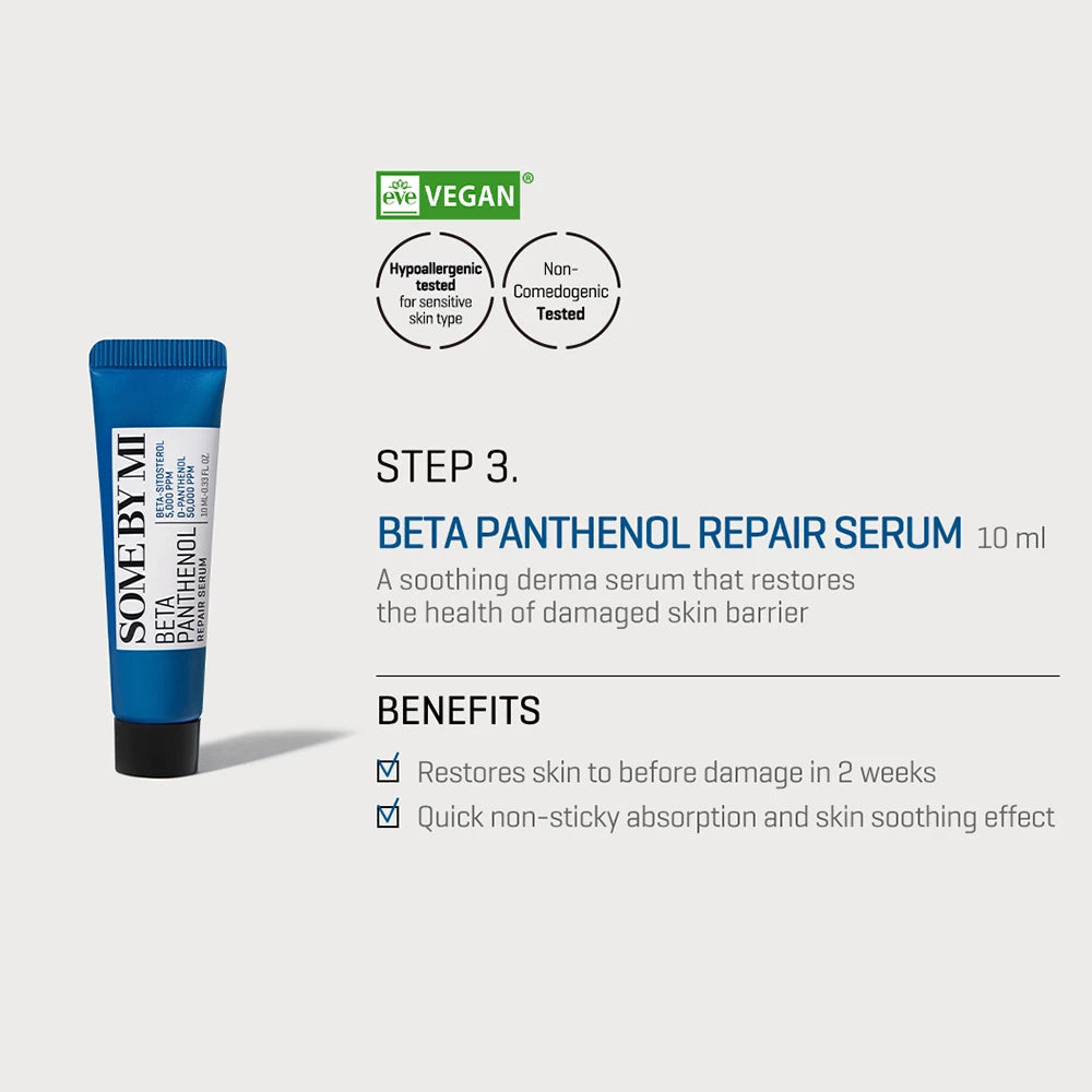 SOME BY MI Beta Panthenol Repair Starter Kit - Set mit D-Panthenol und Beta-Sitosterol zur Hydratisierung empfindlicher Haut und Aufrechterhaltung ihres optimalen Gleichgewichts