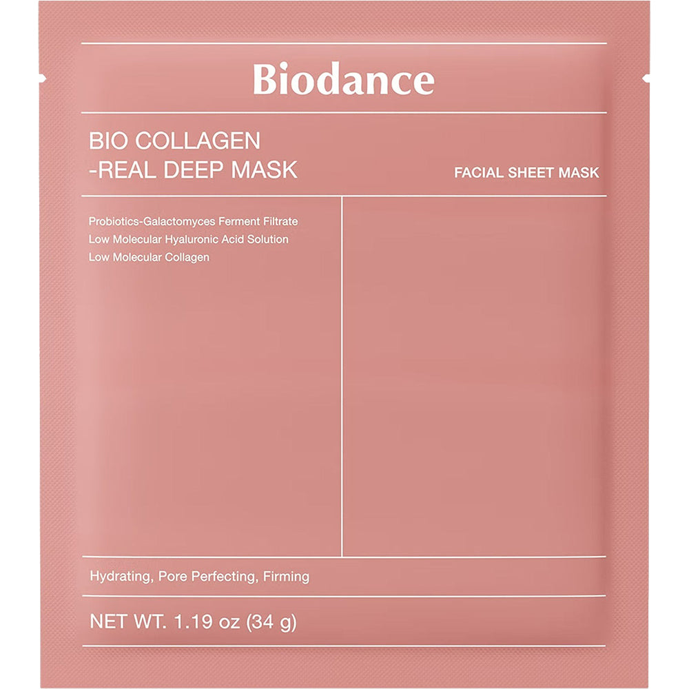 BIODANCE Bio-Kollagen Real Deep - Gesichtsmaske formuliert mit ultra-niedermolekularem Kollagen und ultra-niedermolekularer Hyaluronsäure, die zur Hautfeuchtigkeit und zur Erhaltung des Hautkomforts beitragen - 34 g