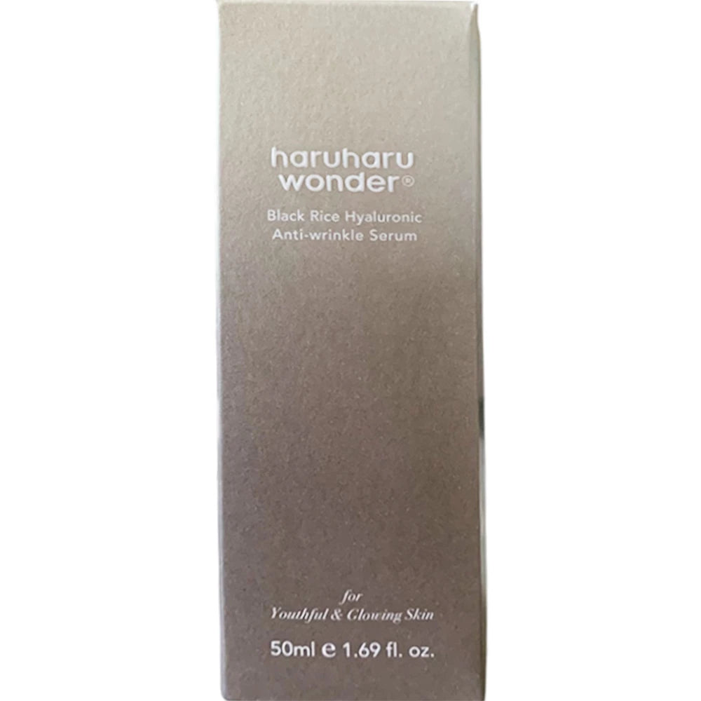 HARUHARU WONDER Black Rice Hyaluronic Anti-Falten Serum - Gesichtsserum mit Hyaluronsäure und Adenosin zur Hautfeuchtigkeitsversorgung und zur Reduzierung von feinen Linien und Falten - 50 ml