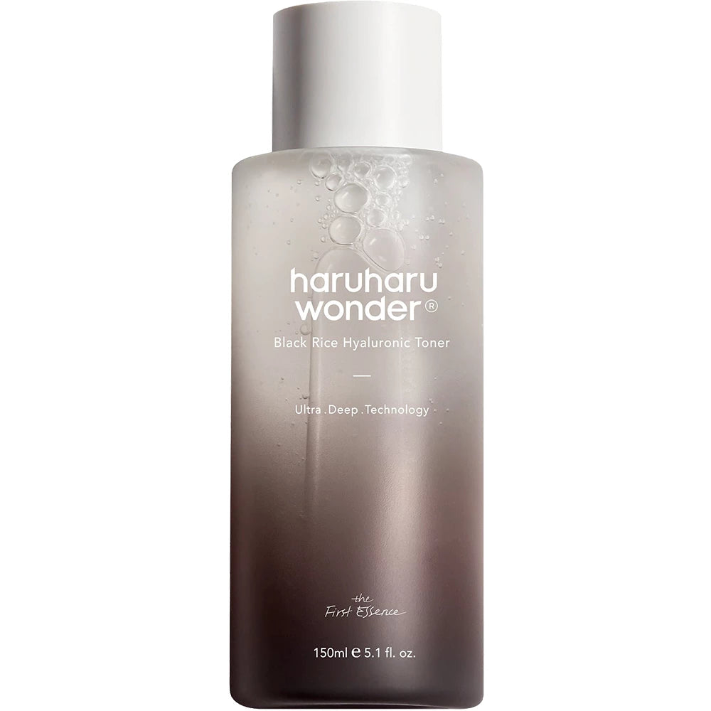 HARUHARU WONDER Black Rice Hyaluronic Toner - Toner für Gesicht, formuliert mit fermentiertem schwarzen Reisextrakt und Hyaluronsäure, die zur Hautfeuchtigkeit und zur Aufrechterhaltung des optimalen Feuchtigkeitsniveaus der Haut beitragen - 150 ml
