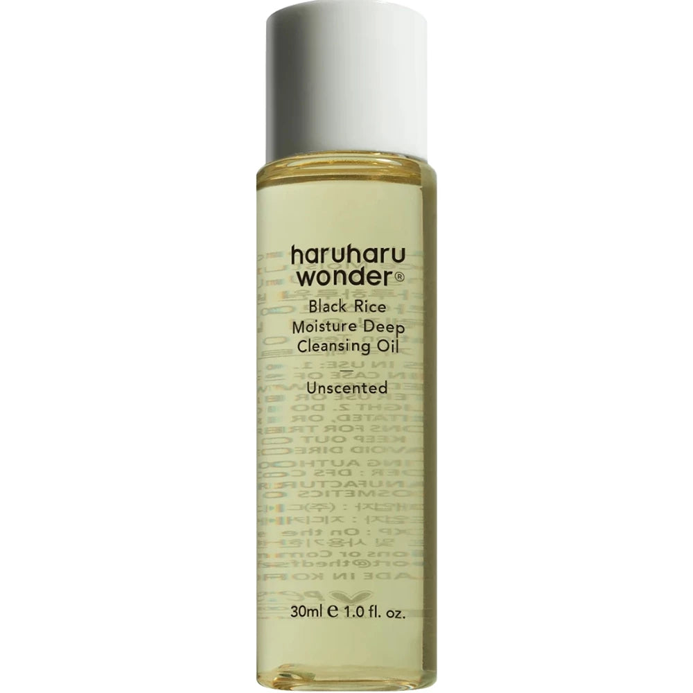 HARUHARU WONDER Black Rice Moisture Cleansing Oil - zartes Reinigungsöl mit Schwarzkümmelöl und Vitamin E, das hilft, Make-up und tägliche Unreinheiten zu entfernen und die Hautfeuchtigkeit zu bewahren - 30 ml