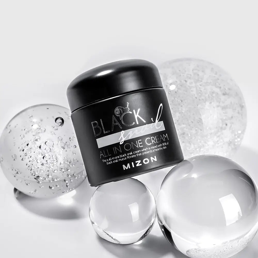 MIZON Black Snail All In One - Gesichtscreme mit schwarzem Schneckenschleim und Niacinamid zur Hautfeuchtigkeit und -komfort - 75 ml