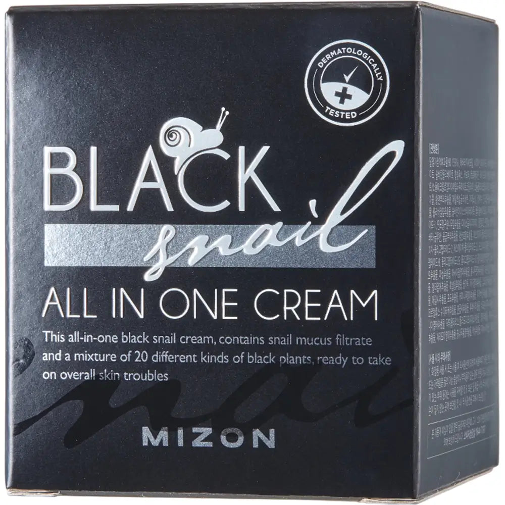 MIZON Black Snail All In One - Gesichtscreme mit schwarzem Schneckenschleim und Niacinamid zur Hautfeuchtigkeit und -komfort - 75 ml