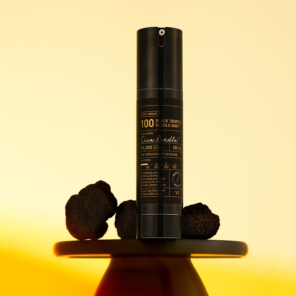 VT COSMETICS Black Truffle Reedle Shot 100 - Gesichtsserum mit italienischem schwarzem Trüffelextrakt und 24K Gold - 50 ml
