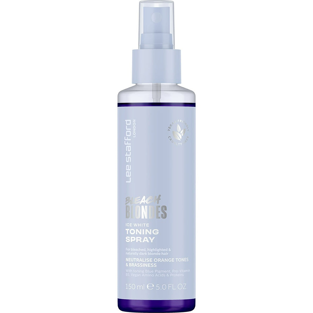 LEE STAFFORD Bleach Blondes Ice White Toner Korrekturspray - Balsam mit blauen Pigmenten und Pro-Vitamin B5 (Panthenol) zur Neutralisierung von Gelb- und Orangetönen und zur Erhaltung kühler Nuancen - 150 ml