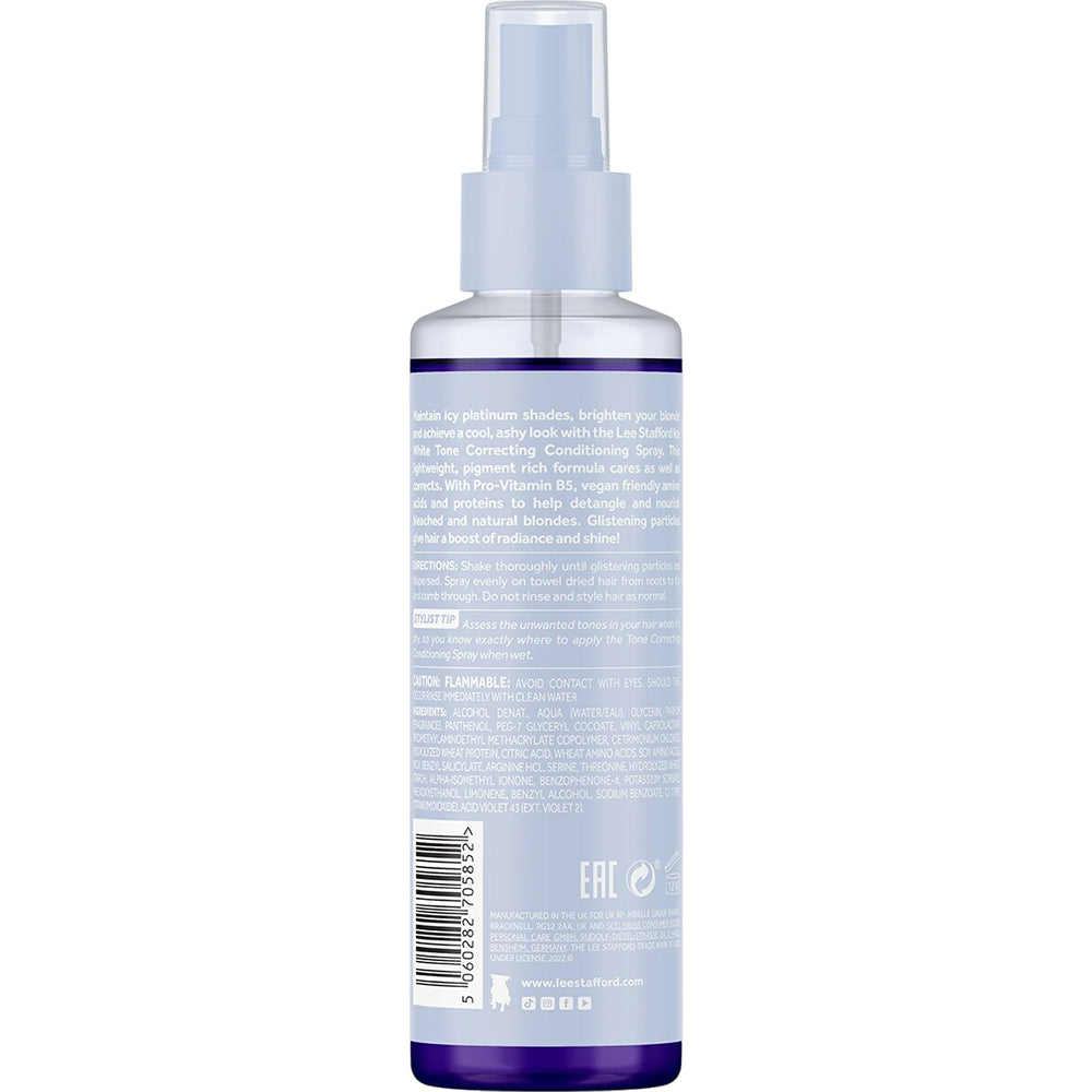 LEE STAFFORD Bleach Blondes Ice White Toner Korrekturspray - Balsam mit blauen Pigmenten und Pro-Vitamin B5 (Panthenol) zur Neutralisierung von Gelb- und Orangetönen und zur Erhaltung kühler Nuancen - 150 ml