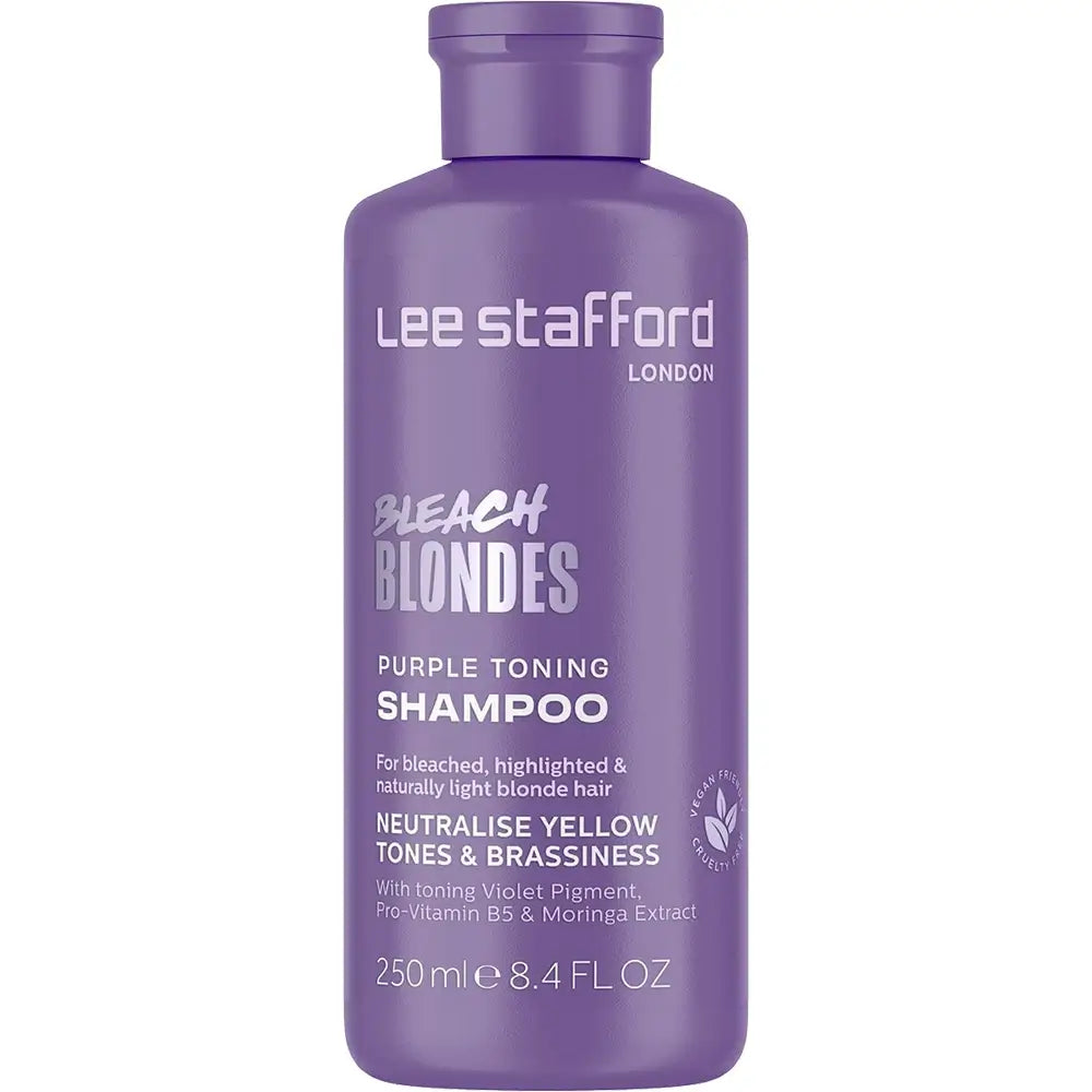 LEE STAFFORD Bleach Blondes Purple Toning - Shampoo mit violettem Pigment und Provitamin B5 zur Neutralisierung von Gelbtönen - 250 ml