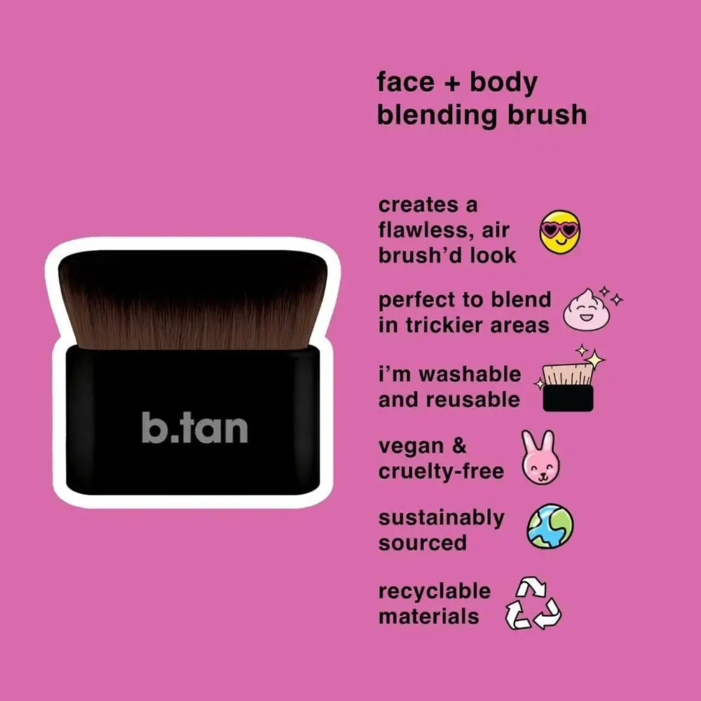 B.tan Air Brush'd Pinsel für Selbstbräuner Gesicht und Körper - Gleichmäßige professionelle Bräune ohne Streifen, 1 Stk.