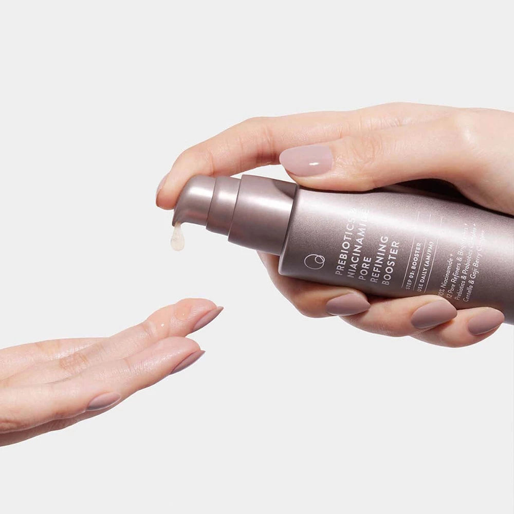 Etikett mit 10 % Niacinamid & Prebiotic/Probiotic-Komplex
