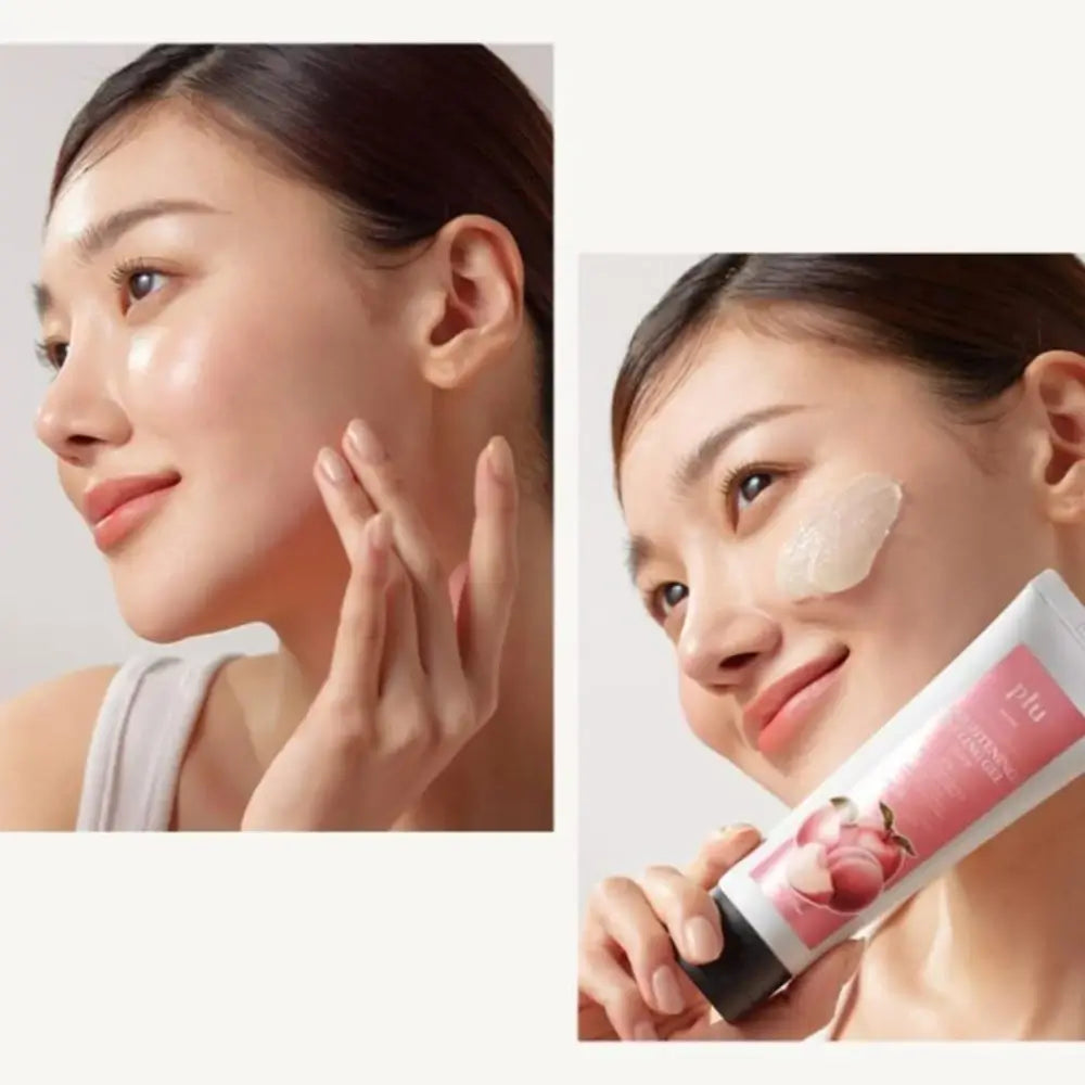 PLU Aufhellendes Peeling Gel - Peeling-Gesichtsbehandlung mit AHA und Pfirsichextrakt, das zur Entfernung abgestorbener Hautzellen und angesammelter Schmutzpartikel in den Poren beiträgt - 100 g
