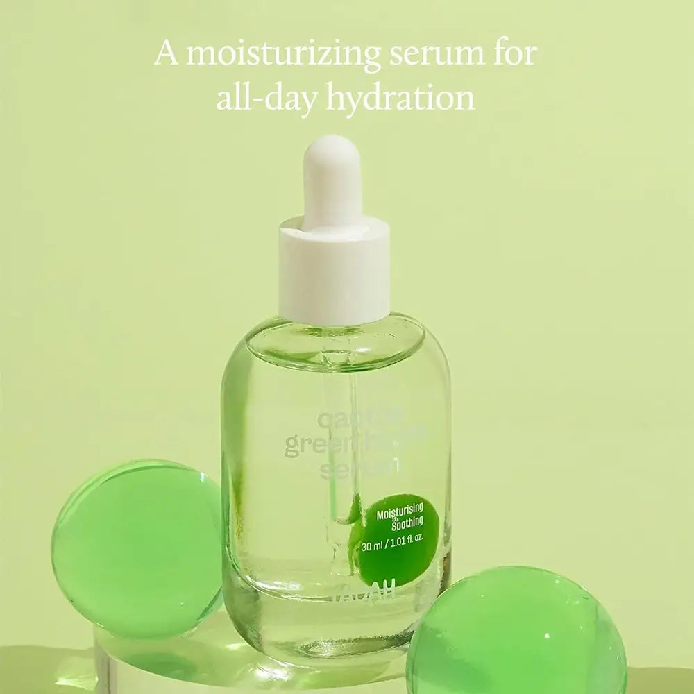 YADAH Kaktus Green Hydra - Gesichtsserum mit Opuntia Ficus-Indica Kaktus-Extrakt und Hyaluronsäure, das zur Hautfeuchtigkeit und zum Komfort dehydrierter und empfindlicher Haut beiträgt - 30 ml