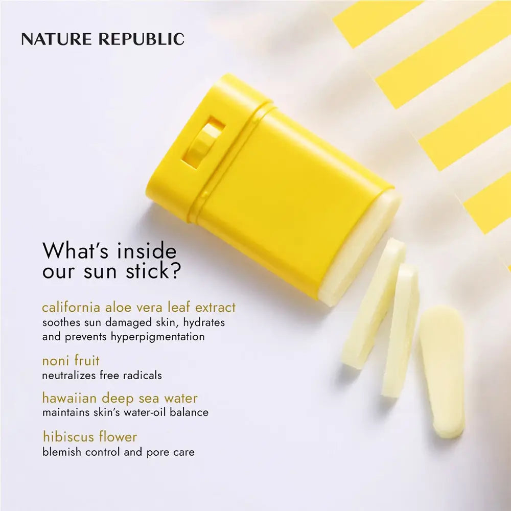 NATURE REPUBLIC California Aloe Stick Sonnenschutz LSF50+ - Hoher UV-Schutz & Aloe Vera Feuchtigkeit, 24 g