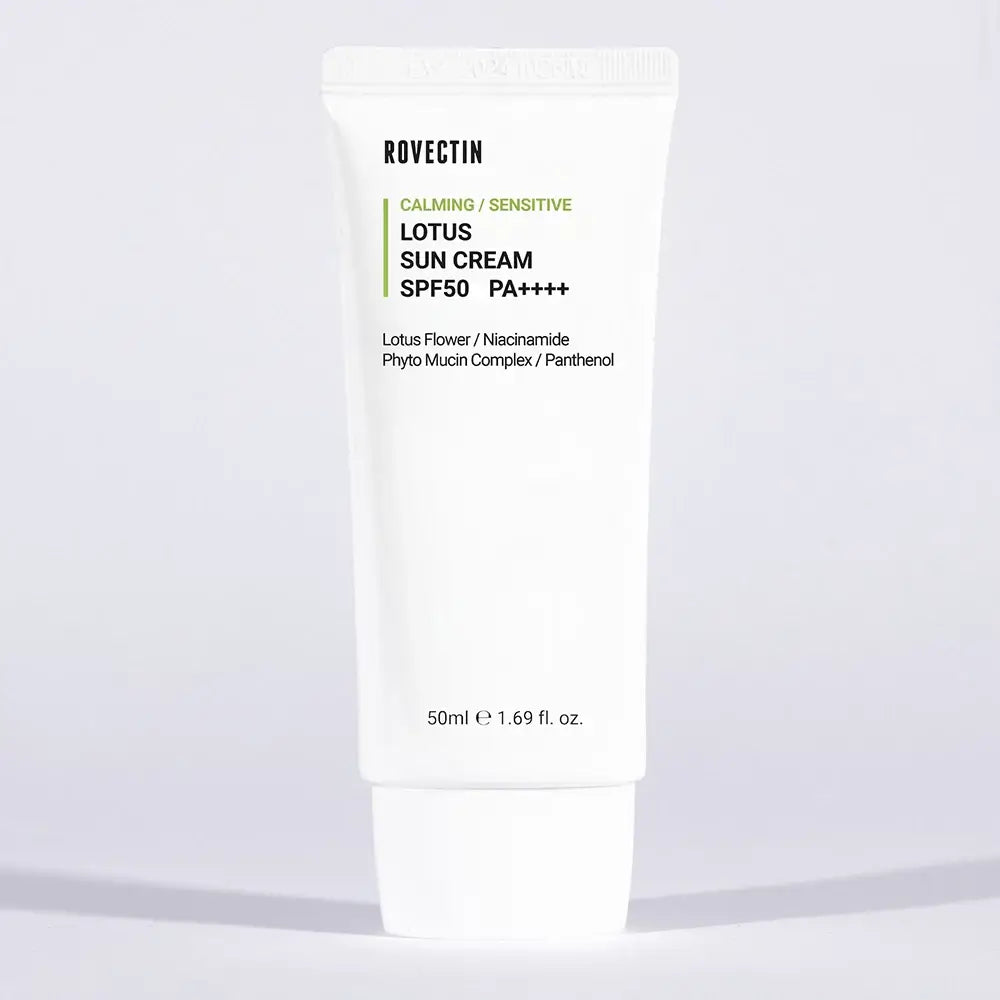ROVECTIN Beruhigende Lotus Sonnencreme LSF50 PA++++ - Gesichtscreme mit Lotusblütenextrakt und Panthenol, die hilft, die Haut vor UVA-, UVB- und Blaulicht zu schützen und die Feuchtigkeit zu bewahren - 50 ml