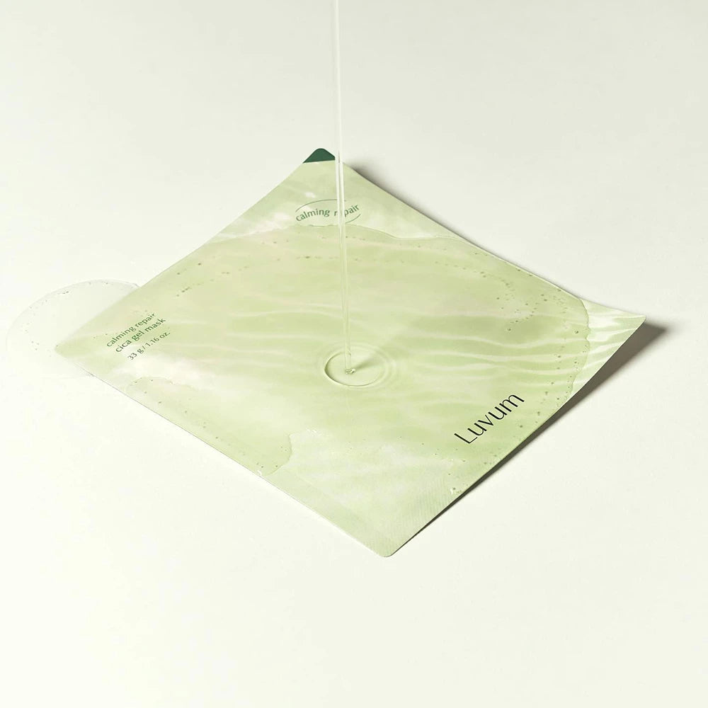 LUVUM Beruhigende Reparatur Cica Gel-Maske - Gesichtsmaske mit Centella Asiatica und Ceramiden zur Reduzierung von Rötungen und zur Förderung des Hautkomforts - 33g