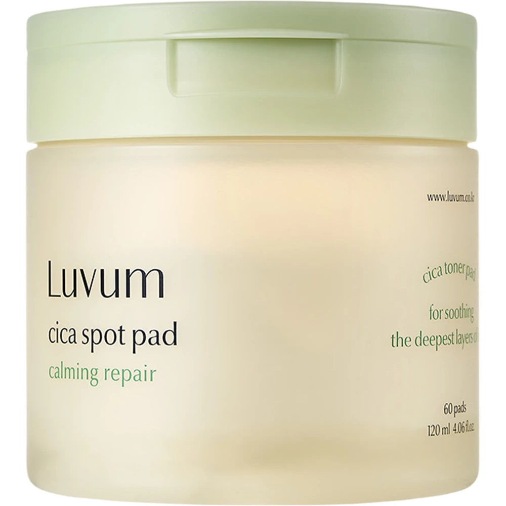 LUVUM Beruhigendes Reparatur Cica Spot Pad - Gesichtstoner mit Centella Asiatica und Panthenol, der hilft, Rötungen und Reizungen zu lindern und den Hautkomfort zu erhalten - 60 Stück