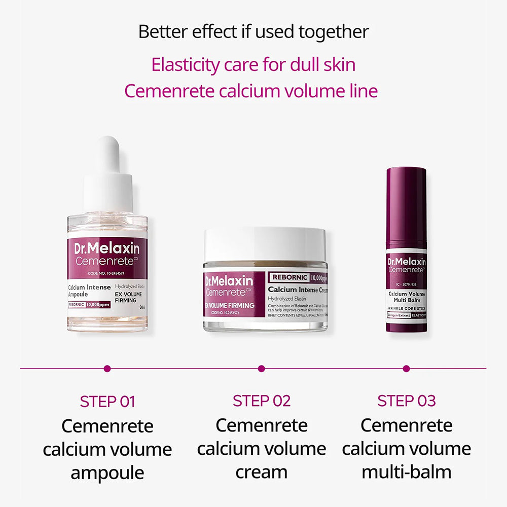 Dr. Melaxin Cemenrete Calcium Intense Ampoule Plus - Gesichtsserum mit Calciugluconat und Adenosin zur Stärkung der Hautstruktur und Verbesserung von feinen Linien - 30 ml