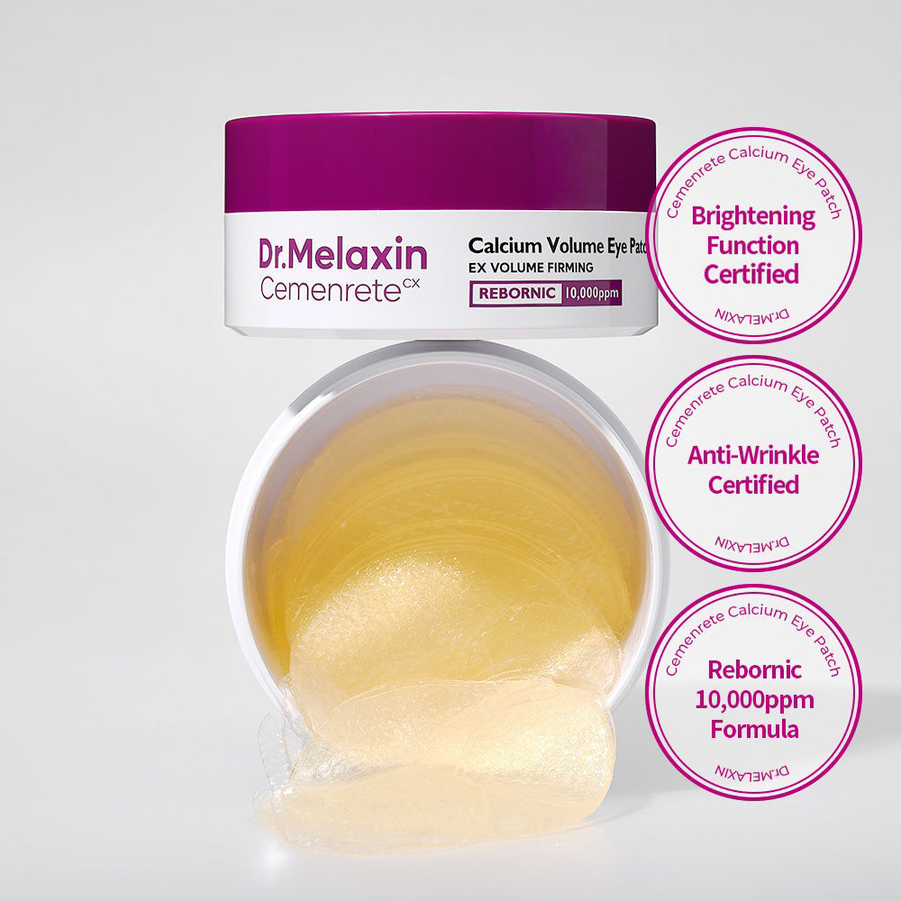 Dr. Melaxin Cemenrete Calcium Volume Eye Patch - Augenpads mit Niacinamid und Adenosin zur Glättung von feinen Linien und zur Aufrechterhaltung eines strahlenden Aussehens der Augenpartie - 60 Stück