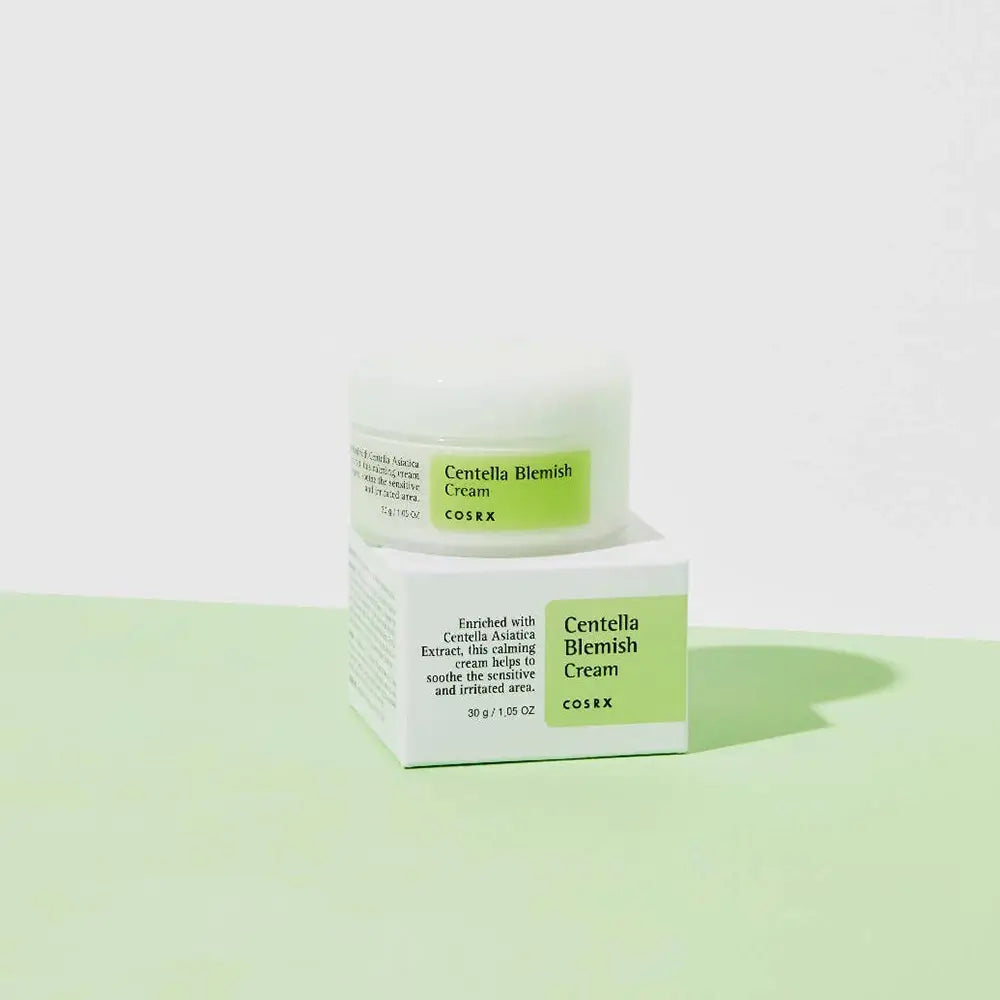 COSRX Centella Blemish Cream - Beruhigende Gesichtscreme gegen Akne und Rötungen, 30 ml