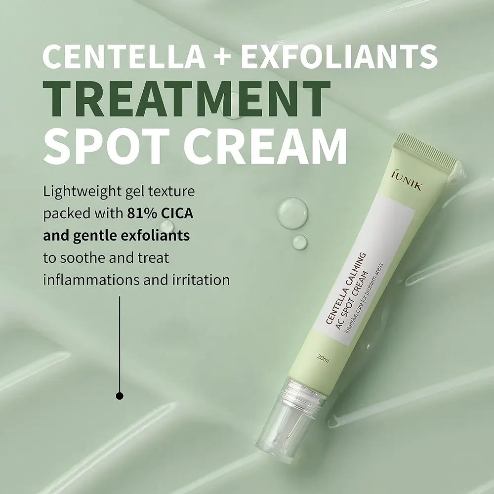 IUNIK Centella Calmin AC Spot - Gesichtspflege mit Centella Asiatica und Salicylsäure zur Beruhigung von Problemhaut - 20 ml