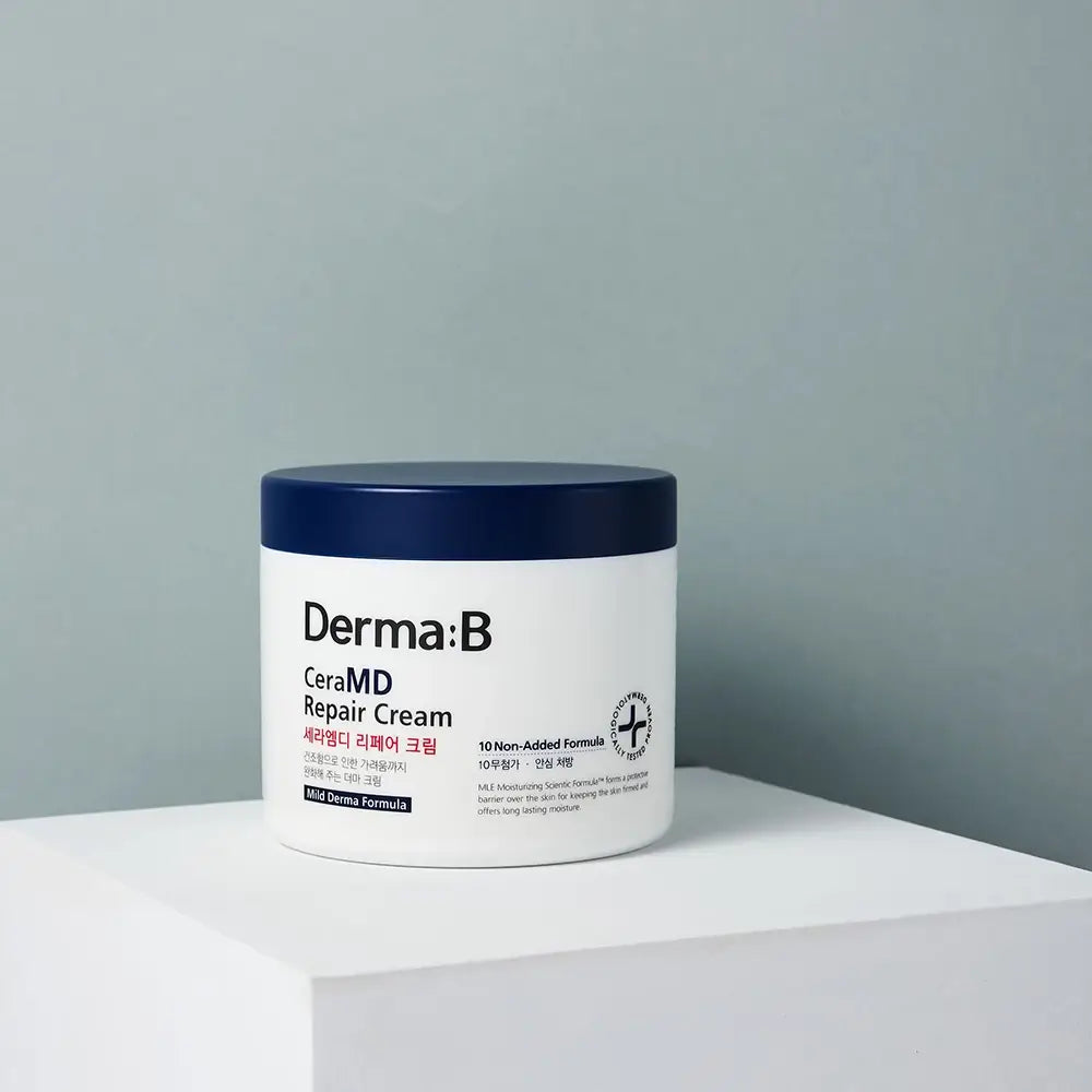 DERMA:B CeraMD Repair Creme - Körpercreme mit feuchtigkeitsspendenden und beruhigenden Inhaltsstoffen, die dazu beitragen, Beschwerden und Juckreiz zu lindern und den Hautkomfort zu erhalten - 430 ml