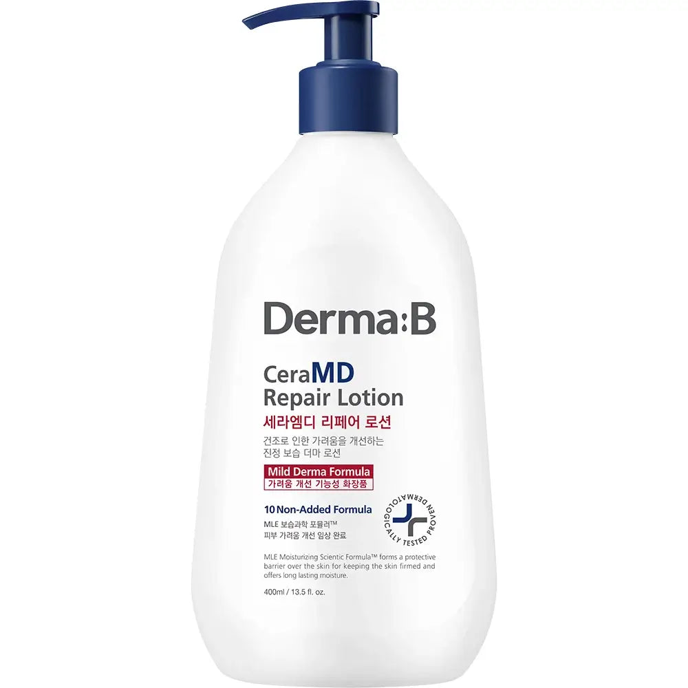 DERMA:B CeraMD Repair Lotion - Körperlotion mit feuchtigkeitsspendenden und beruhigenden Inhaltsstoffen, die zur Hautfeuchtigkeit und zum Hautkomfort beitragen - 400 ml