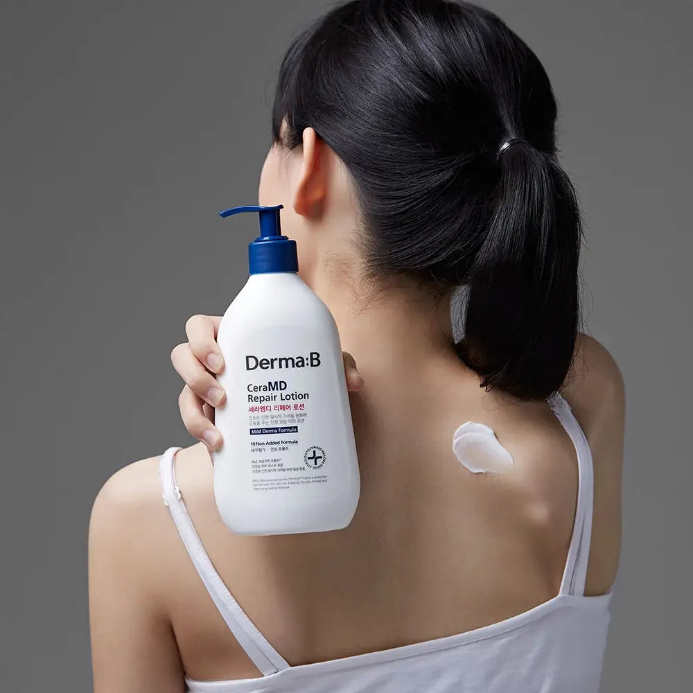 DERMA:B CeraMD Repair Lotion - Körperlotion mit feuchtigkeitsspendenden und beruhigenden Inhaltsstoffen, die zur Hautfeuchtigkeit und zum Hautkomfort beitragen - 400 ml