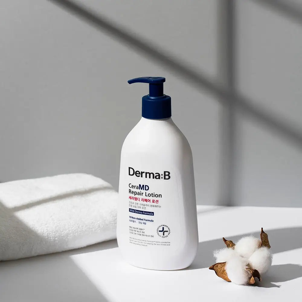 DERMA:B CeraMD Repair Lotion - Körperlotion mit feuchtigkeitsspendenden und beruhigenden Inhaltsstoffen, die zur Hautfeuchtigkeit und zum Hautkomfort beitragen - 400 ml