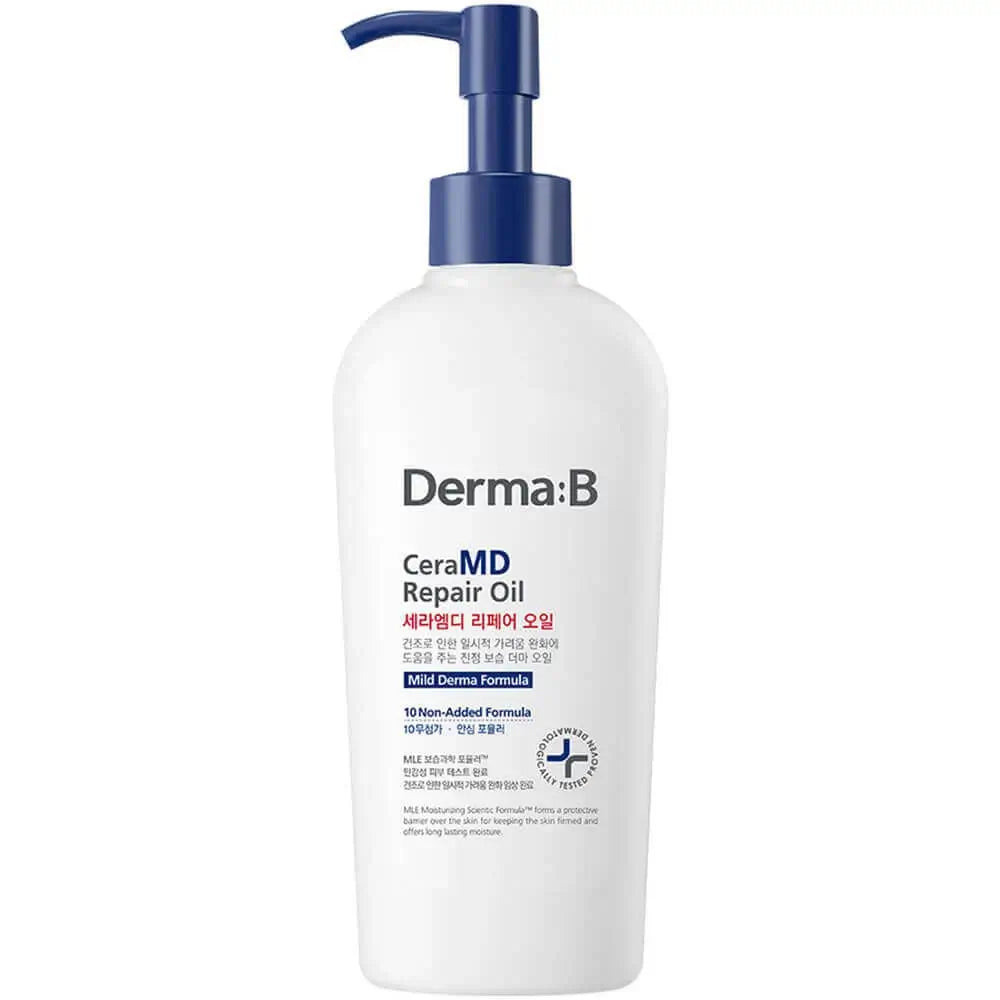 DERMA:B CeraMD Repair Oil - Körperöl mit essentiellen Fettsäuren und Vitaminen, das zur Wiederherstellung der Hautschutzbarriere und intensiven Feuchtigkeitsversorgung beiträgt - 200 ml