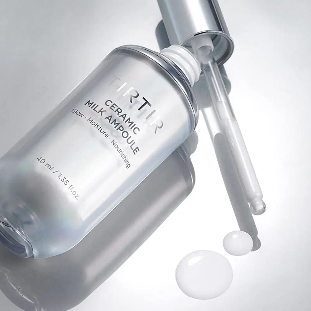 TIRTIR Ceramic Milk Ampoule - lotiune de fata formulata cu complex 6 ceramide si squalane, care contribuie la hidratarea pielii si la mentinerea confortului cutanat - 40 ml