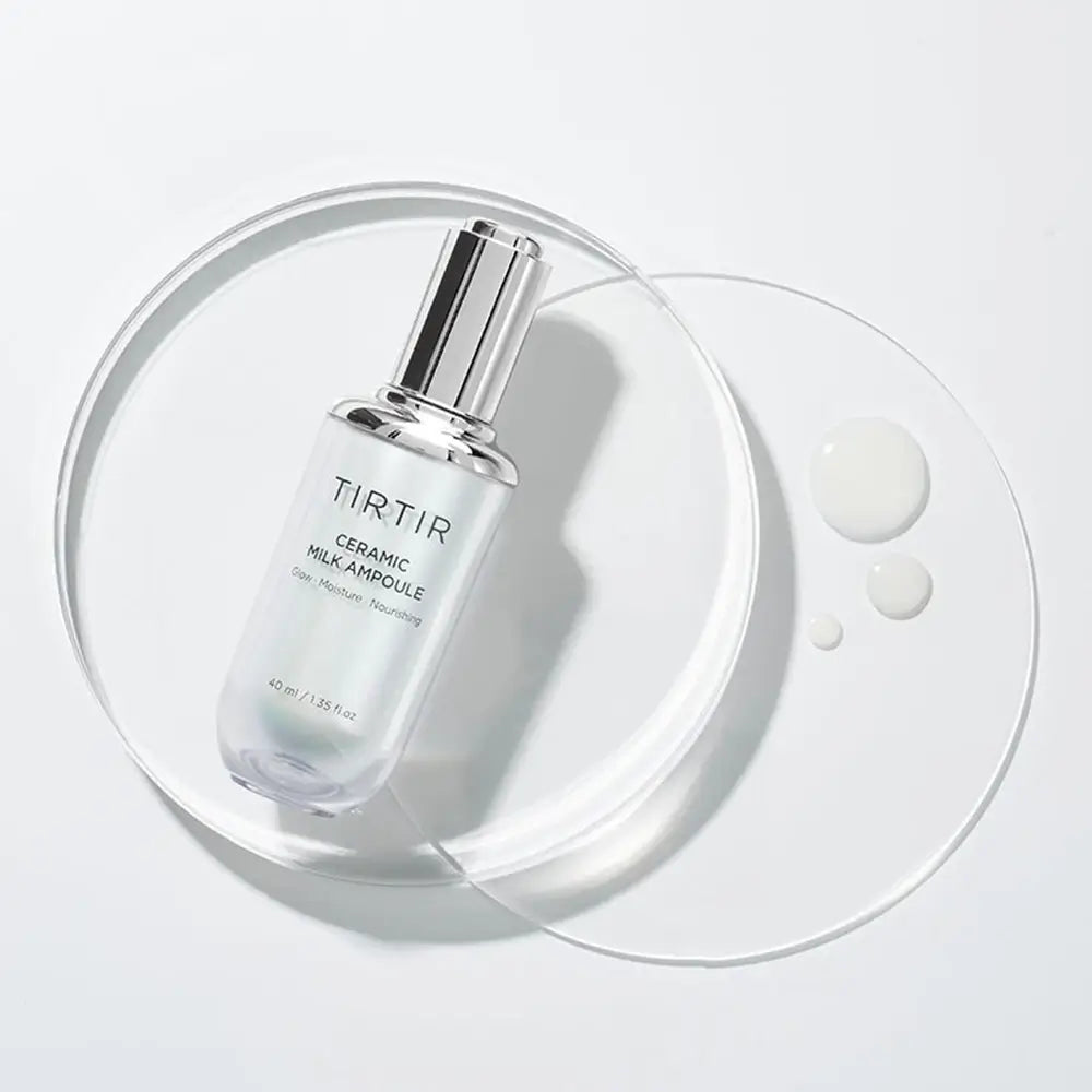 TIRTIR Ceramic Milk Ampoule - lotiune de fata formulata cu complex 6 ceramide si squalane, care contribuie la hidratarea pielii si la mentinerea confortului cutanat - 40 ml