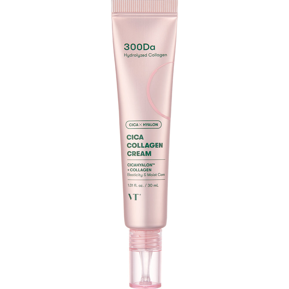 VT COSMETICS Cica Kollagen Creme 300Da - Gesichtscreme mit hydrolysiertem Kollagen 300Da und Hyaluronsäure zur Hautfeuchtigkeit und für Hautkomfort - 30 ml
