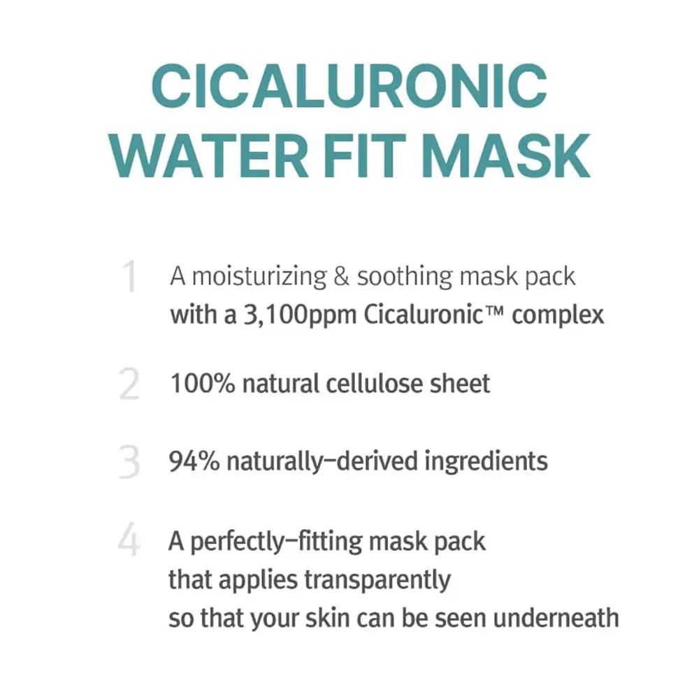 MIZON Cicaluronic Tuchmaske für das Gesicht Beruhigend - Intensive Feuchtigkeit und Beruhigung für empfindliche Haut, 24 ml