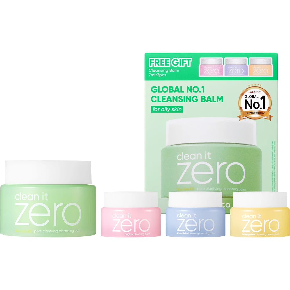 BANILA CO Clean it Zero Cleansing Balm Pore Clarifying Set - Set für fettige oder Mischhaut mit verstopften Poren, formuliert mit AHA und Teebaumextrakt, der zur Hautreinigung und zum Ausgleich beiträgt - 100 ml