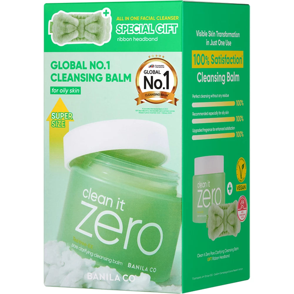 BANILA CO Clean it Zero Reinigingsbalsem Poriën Clarifier Set - set met salicylzuur en tea tree olie, helpt bij het verwijderen van make-up en het schoonhouden van de poriën - 180 ml