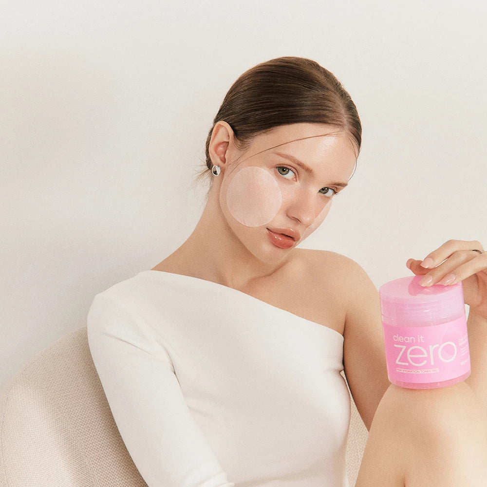 BANILA CO Clean it Zero Pink Hydrattion Toner Pad - Toner für das Gesicht mit Hyaluronsäure und Hamamelis-Extrakt, das zur Hautfeuchtigkeit und zum Hautkomfort beiträgt - 70 Stück
