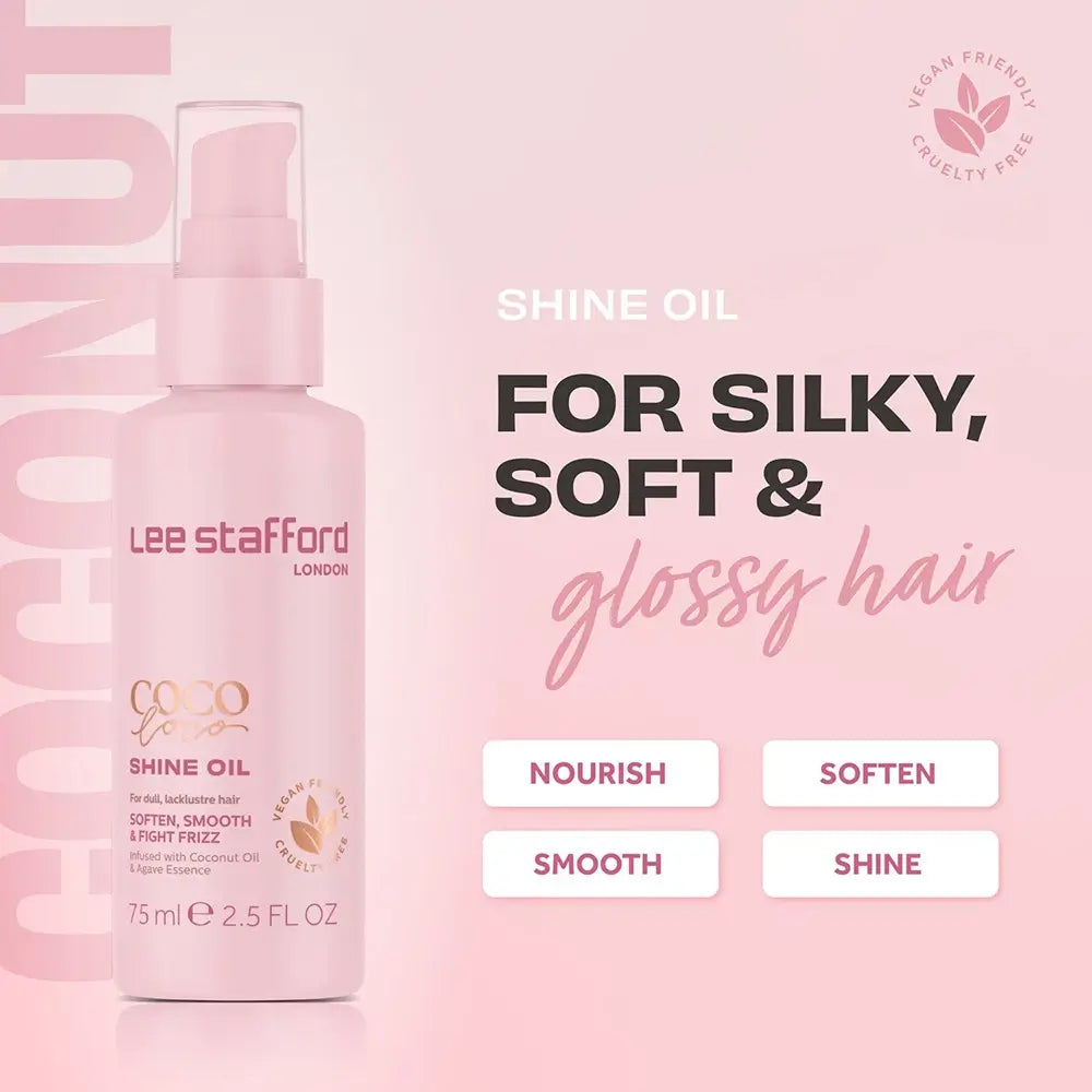 Lee Stafford Coco Loco Öl für Haar und Spitzen Coco Shine - Intensive Feuchtigkeit und langanhaltender Glanz, 75 ml