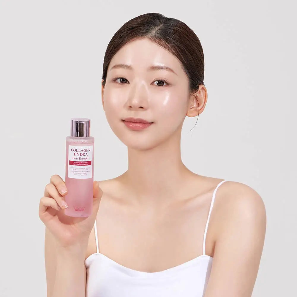 YADAH Kollagen Hydra First - Essenz formuliert mit Kollagenwasser und Hyaluronsäure, die zur Hautfeuchtigkeit und zur Aufrechterhaltung des Hydro-Lipid-Gleichgewichts beitragen - 150 ml